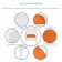 5pc White Wicker Dining Set - Orange Cushions