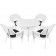 5pc White Wicker Dining Set - Black Cushions