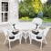 5pc White Wicker Dining Set - Black Cushions
