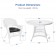 5pc White Wicker Dining Set - Black Cushions