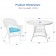 5pc White Wicker Dining Set - Sky Blue Cushions
