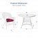 5pc White Wicker Dining Set - Red Cushions