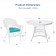 5pc White Wicker Dining Set - Turquoise Cushions