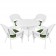 5pc White Wicker Dining Set - Hunter Green Cushions