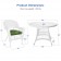 5pc White Wicker Dining Set - Hunter Green Cushions