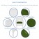 5pc White Wicker Dining Set - Hunter Green Cushions