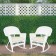 White Rocker Wicker Chair with Ivory Cushion-  Set of 2