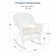 White Rocker Wicker Chair with Ivory Cushion-  Set of 2