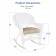 White Rocker Wicker Chair with Tan Cushion-  Set of 2