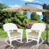 White Rocker Wicker Chair with Tan Cushion-  Set of 2