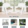 White Rocker Wicker Chair with Tan Cushion-  Set of 2
