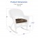 White Rocker Wicker Chair with Brown Cushion-  Set of 2