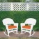 White Rocker Wicker Chair with Orange Cushion-  Set of 2