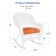 White Rocker Wicker Chair with Orange Cushion-  Set of 2