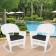 White Rocker Wicker Chair with Black Cushion-  Set of 2