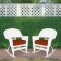 White Rocker Wicker Chair with Brick Red Cushion-  Set of 2