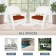 White Rocker Wicker Chair with Brick Red Cushion-  Set of 2