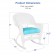 White Rocker Wicker Chair with Sky Blue Cushion-  Set of 2