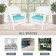White Rocker Wicker Chair with Sky Blue Cushion-  Set of 2