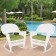 White Rocker Wicker Chair with Sage Green Cushion-  Set of 2