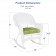 White Rocker Wicker Chair with Sage Green Cushion-  Set of 2