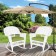 White Rocker Wicker Chair with Sage Green Cushion-  Set of 2