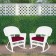 White Rocker Wicker Chair with Red Cushion-  Set of 2