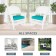 White Rocker Wicker Chair with Turquoise Cushion-  Set of 2