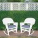 White Rocker Wicker Chair with Steel Blue Cushion-  Set of 2