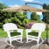 White Rocker Wicker Chair with Hunter Green Cushion-  Set of 2