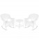 3pc White Rocker Wicker Chair Set Without Cushion