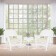 3pc White Rocker Wicker Chair Set With Ivory Cushion