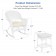 3pc White Rocker Wicker Chair Set With Ivory Cushion
