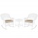 3pc White Rocker Wicker Chair Set With Tan Cushion