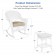 3pc White Rocker Wicker Chair Set With Tan Cushion