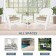 3pc White Rocker Wicker Chair Set With Tan Cushion