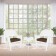 3pc White Rocker Wicker Chair Set With Brown Cushion