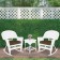 3pc White Rocker Wicker Chair Set With Brown Cushion