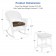 3pc White Rocker Wicker Chair Set With Brown Cushion