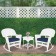 3pc White Rocker Wicker Chair Set With Midnight Blue Cushion
