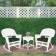 3pc White Rocker Wicker Chair Set With Black Cushion