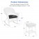 3pc White Rocker Wicker Chair Set With Black Cushion