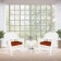 3pc White Rocker Wicker Chair Set With Brick Red Cushion