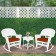 3pc White Rocker Wicker Chair Set With Brick Red Cushion