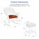3pc White Rocker Wicker Chair Set With Brick Red Cushion