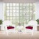 3pc White Rocker Wicker Chair Set With Red Cushion