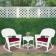3pc White Rocker Wicker Chair Set With Red Cushion