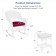3pc White Rocker Wicker Chair Set With Red Cushion
