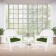 3pc White Rocker Wicker Chair Set With Hunter Green Cushion