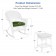 3pc White Rocker Wicker Chair Set With Hunter Green Cushion